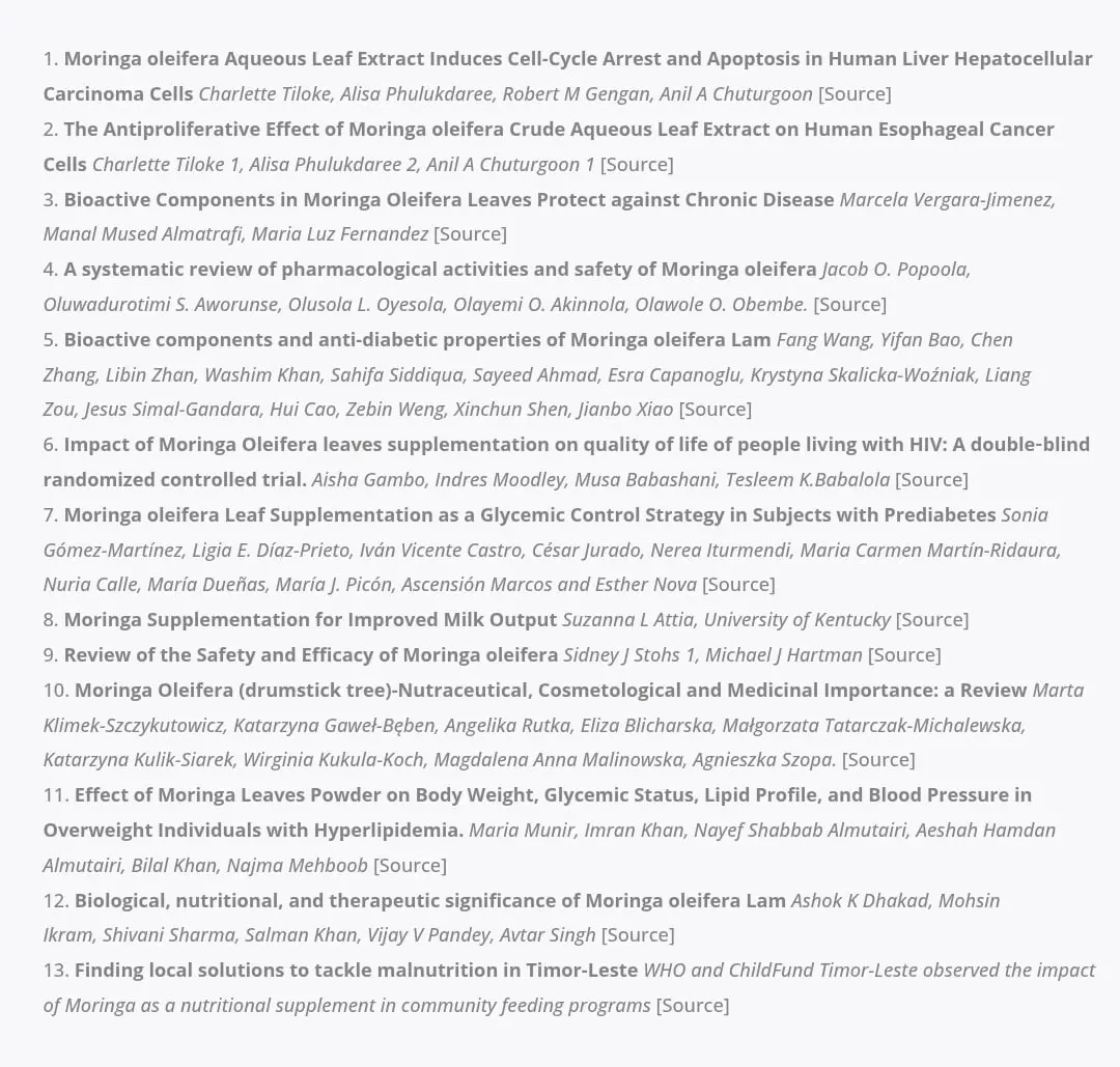 Moringa magic scientific references